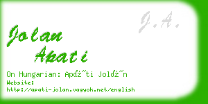 jolan apati business card